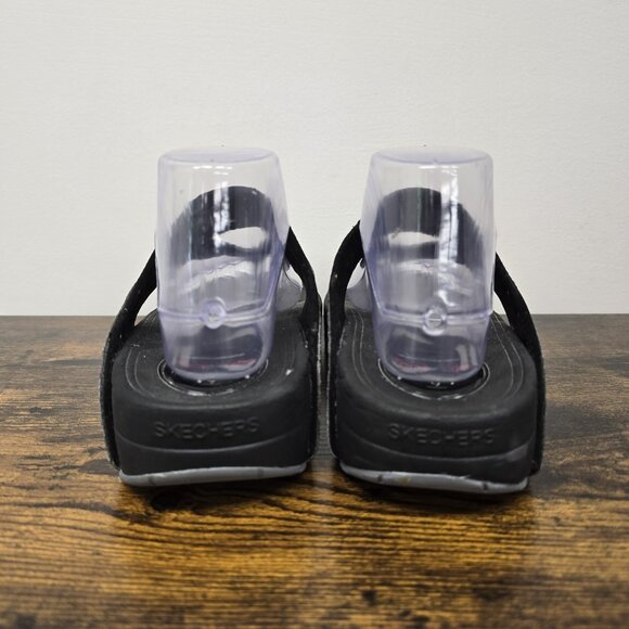 Skechers Tone Ups Sandals Womens 9 Thong Black Toe Post Casual Studded 37556 - Picture 5 of 9